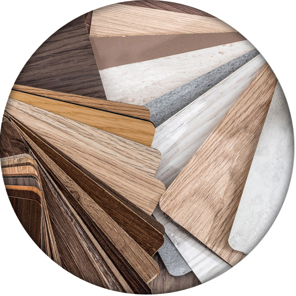 A collection of flooring samples